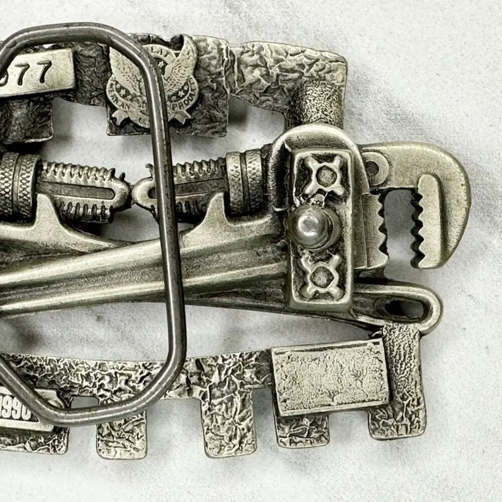Vintage 1990 Pipe Fitter Belt Buckle Great American Buckle Co ✨